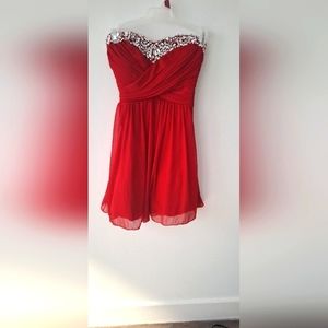 Speechless Red Cocktail Formal Holiday Mini Dress